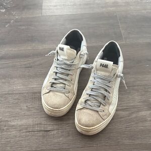 P448 Beige and Gray Women's Sneakers